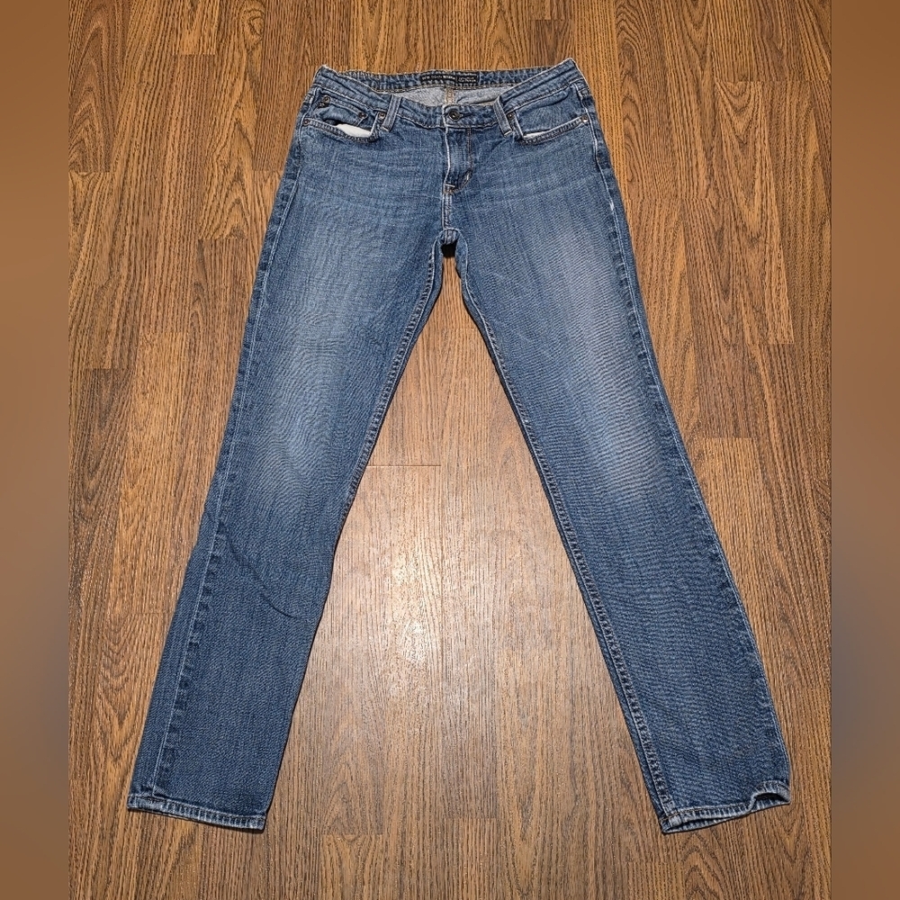 Big Star 1974 Brigette Slim Straight Jeans Womens 31R Blue Mid Rise Denim E3